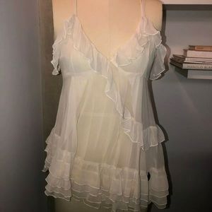 Galliano Ruffled Semi Sheer Blouse